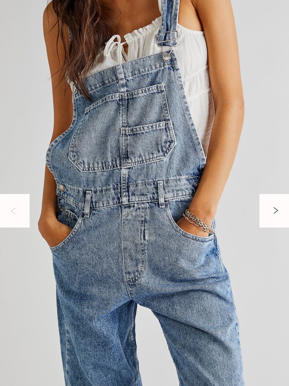 We The Free Ziggy Powder Blue Denim Overalls for Women